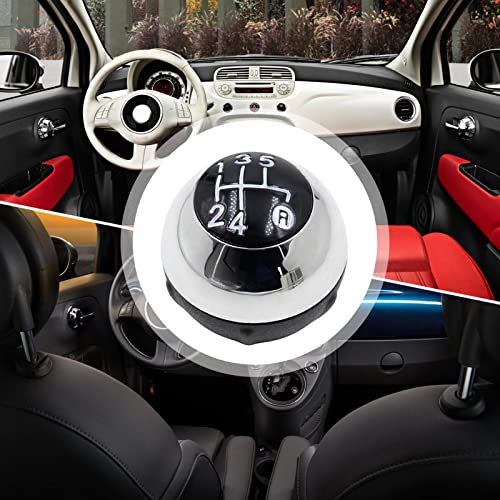Stick Shift Knob,Transmission Shift Knob - Automotive 5-Speed Shifter Knobs, Compatible With Fiat500