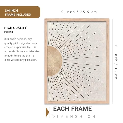 Image of Kalit Kala Decor Painting Boho Wall Art Home Decoration Paintings With Frame For Living Room Bed Room Hotel Wall Decor Digital Reprint Set of 3 (10X13 inch)