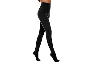 Opaque Black Tummy Control Tights for Women