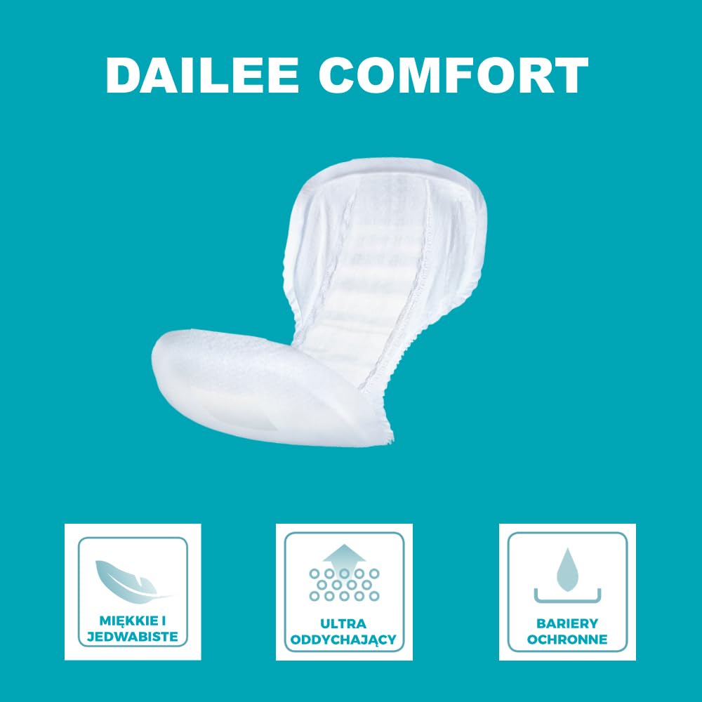 Dailee Comfort Maxi - Starsze Pieluchy 112x - Prostokątna Pieluszka - Nietrzymanie Moczu 8,5 Krople - Wygodne Ochronne Delikatne