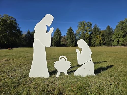 FrontYard Originals All Weather Life Size Outdoor Nativity Set, Waterproof, Made in USA, Durable Material, Simple Assembly, Easy Storage, Yard Nativity Set.