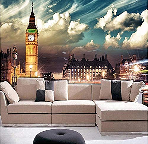 Papier Peint Panoramique Tapisserie Papier Peint Londres Big Ben City Vue De Nuit Décorations Murales Salon Chambre À Coucher Papier Peint 3D Papier Peint...