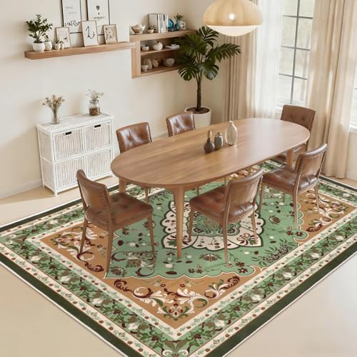 Tapete Vintage Boho 5x7 para Sala, Antideslizante y Lavable miniatura 5