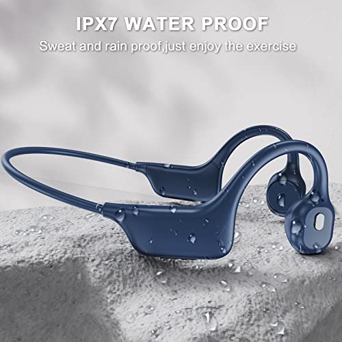 Panadia Bone Conduction Headphones, Open Ear Bluetooth Headphones With Built-In Mic, Ipx7 Waterproof Wireless Sport Headset For Running Workout Gym (Dark Blue) #TOP2