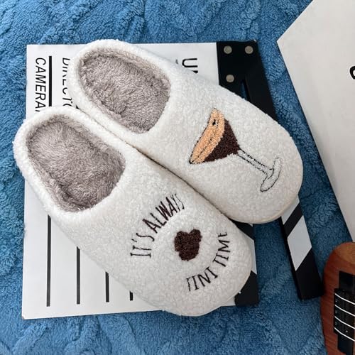 Cowboy Cowgirl Hat Slippers For Women Men Smile Face Slipper Plush Comfy Retro Preppy Slippers Warm Fuzzy House Shoes4