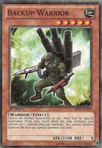 Amazon.com: Backup Warrior - BP01-EN159 - Starfoil Rare - 1st Edition : Toys & Games Amazon.com: Backup Warrior - BP01-EN159 - Starfoil Rare - 1st Edition : Toys & Games