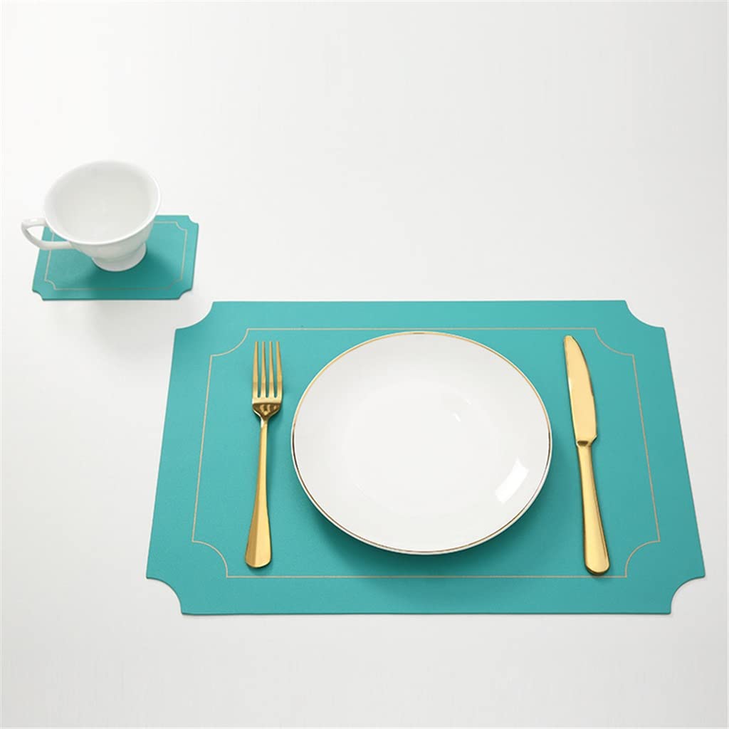 IANSHFKN 6 Pcs Leather Placemats Coaster Pads Tableware Mat Western Table Bowl Pad for Home Kitchen Accessorie