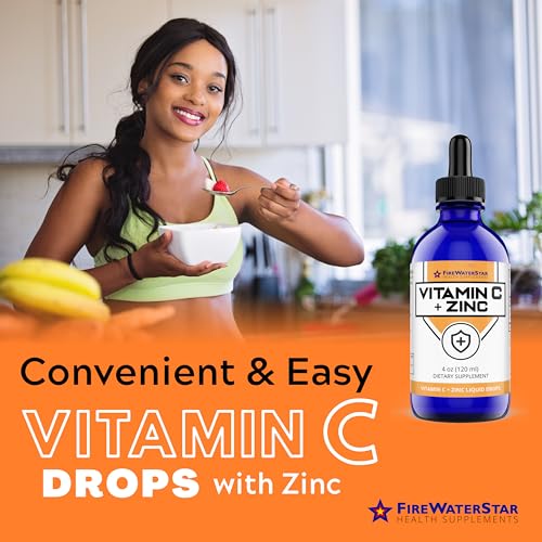 FWS Vitamin C with Zinc Liquid Drops, 4 oz, Liquid Vitamin C and Zinc Supplement, Non GMO Vitamin C Drops, Antioxidant Vitamin C Formula, Easy Dropper Delivery, Daily Vitamin C and Zinc Support - Thumbnail 2