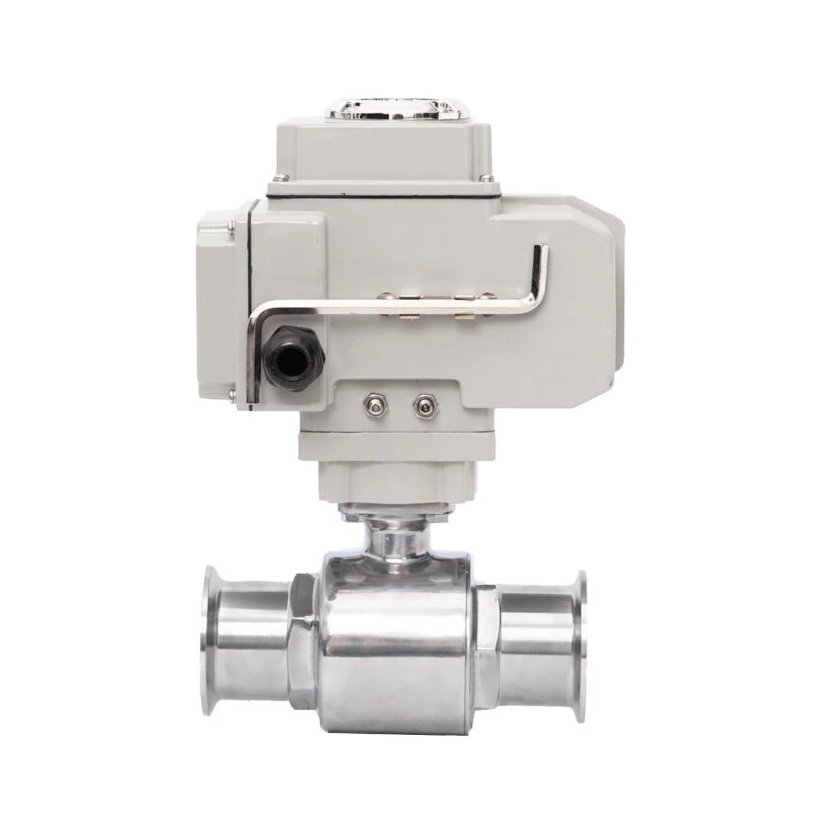 PXQCHAVLN 38mm Stainless Steel Electric Ball Valve 220V 110V 12V 24V Clamp Type Through Ball Valves(220vac)