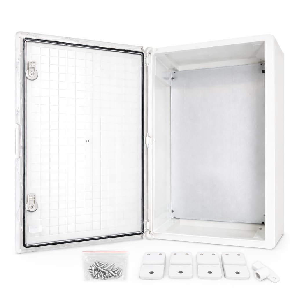 WEBMATEL Armario Eléctrico Estanco 600x400x200 IP65 IK08 ABS con Puerta Opaca Transparente y Placa de Montaje Galvanizada Incluida