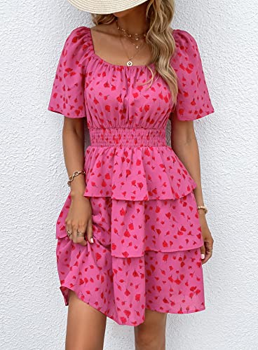 Image of PRETTYGARDEN Women's Summer Floral Ruffle Short Dress