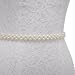 Remedios Ivory Pearls Bridal Wedding Sash With Organza Ribbon