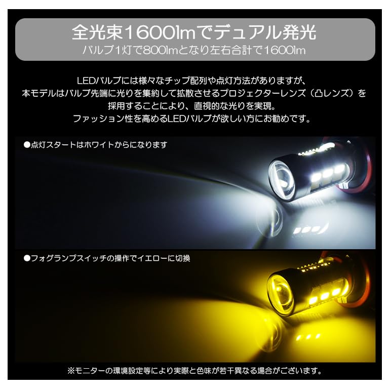Amazon | サクシード 50系 前期 フォグランプ LED 2色切替 ホワイト