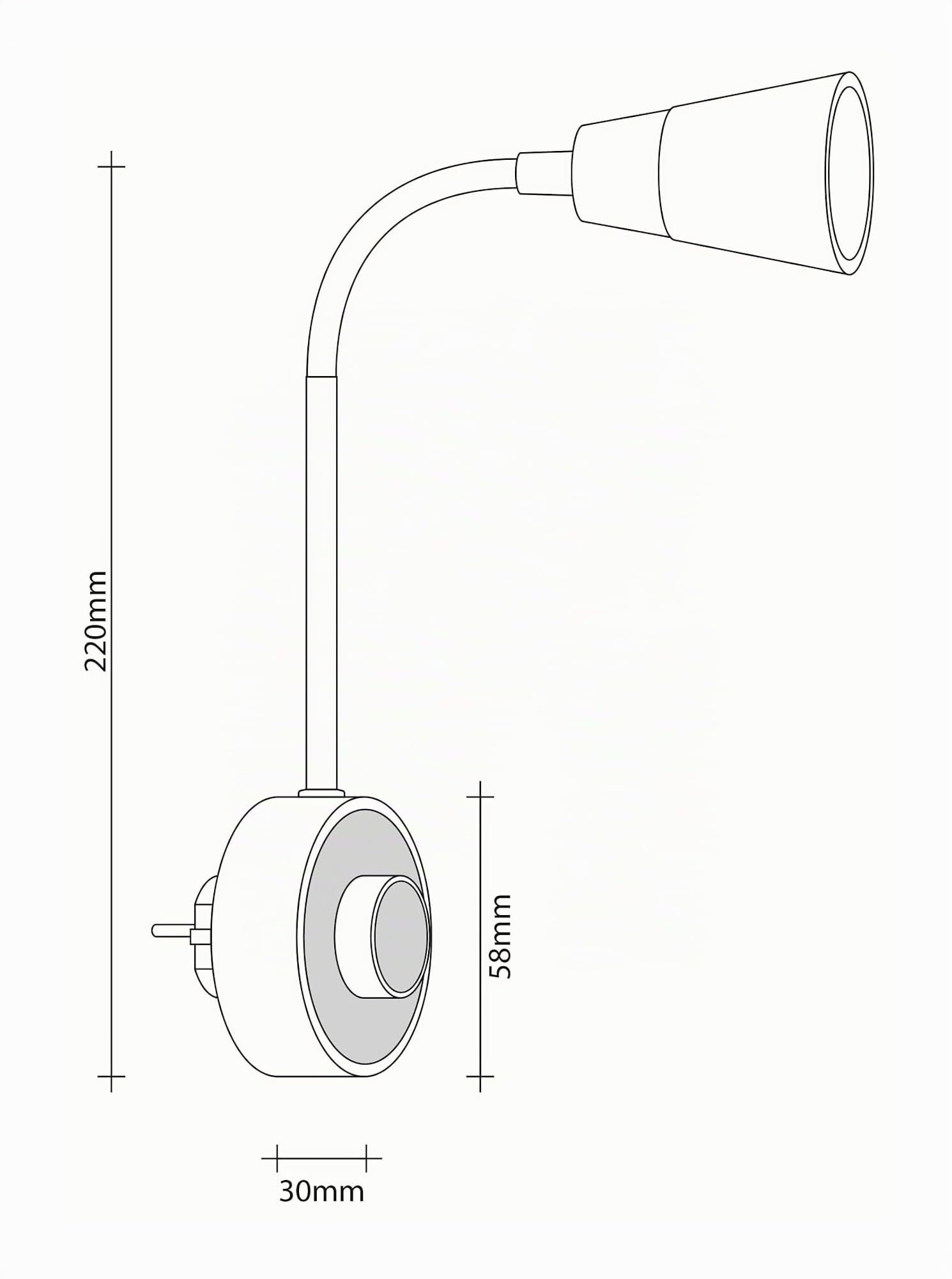 SEBSON Luce Notturna LED da Presa - Set da 2, dimmerabile, flessibile, 2W | Bianco Caldo 2700K, Applique da Parete - Lampada da Lettura con Spina