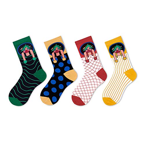 4 Pairs Of Medium Tube Socks, Exquisite Personality, Pig Socks, Cartoon Cotton Socks, Couple Socks