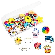 VARIOUS THEMES: Package includes 40 different patterns of cartoon brooches in various themes like lively animals, cartoon food, flowers, sun, emoji, etc. Different styles to meet up your different decor needs. ACRYLIC MATERIAL: These cute pins are ma...