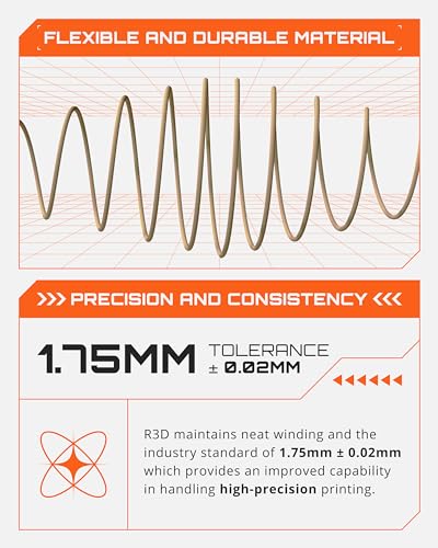Image of R3D High Speed PLA Pro Filament 1.75mm 1KG, 3D Printer Filament for 30-600 mm /s High-Speed Printing, Dimensional Accuracy + /- 0.02 mm, Plastic Spool, Compatible with AMS (Matte Kraft)