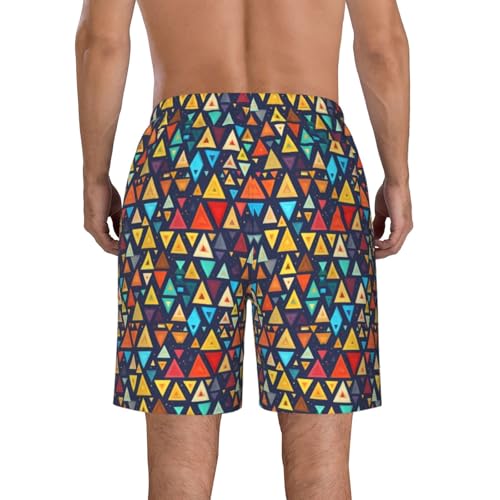 Triangle Geometric Print Stylish Men Beach Shorts Lightweight Cozy Swim Trunks Summer Casual Outings Holiday3