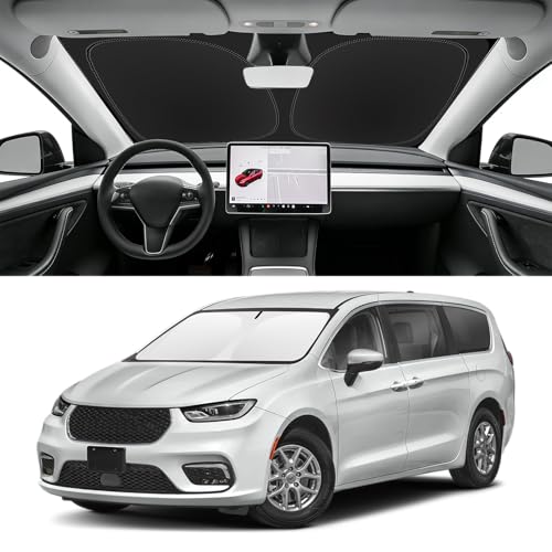 SLOGENTO Custom Fit Windshield Sun Shade for Chrysler Pacifica 2017-2026, Blocks UV & Heat, Front...