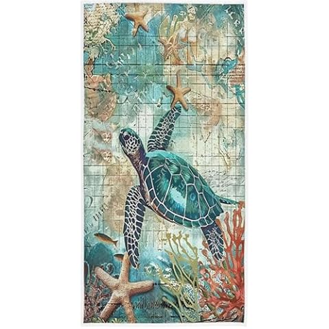 Pfrewn Sea Turtle Hand Towels - Ultra Soft Cover