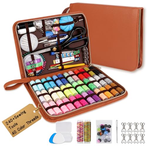 Large Sewing Kit for Adults Beginners, 241 PCS Portable Sewing