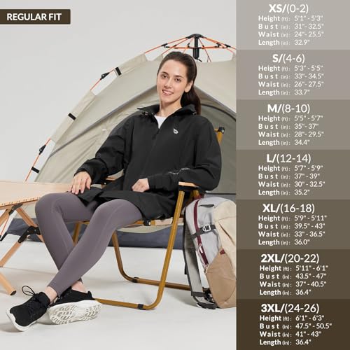 Stylish and Packable: Baleaf Women's Lightweight Waterproof Rain Coat in Black, Size Large - Image 7