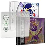 MALKO Video Game Protector Case Compatible with: PlayStation (PS1) Sega Dreamcast Neo Geo CD TurboGrafx-CD Games & Music CD Jewel Case | 10 Pack