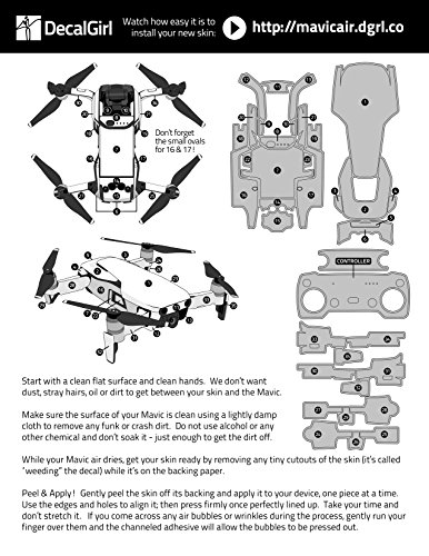 Signal 51 Piece Decal Kit for DJI Mavic Air Drone - Includes Drone Skin, Controller Skin and 3 Battery Skin