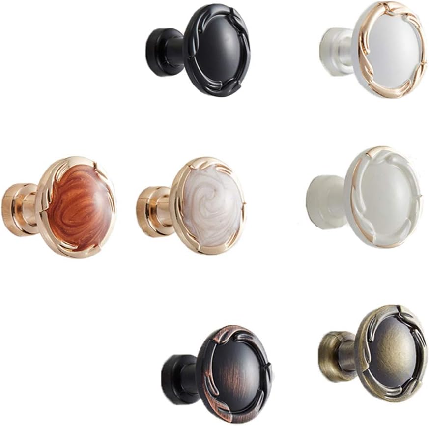 knobs,Cabinet Knobs, Ceramic Pull Handle Knobs Door Knobs4pcs Round Delicate Bar Simple Fashion Drawer Practical Furniture Wardrobe Grip (6510 Single Hole White)