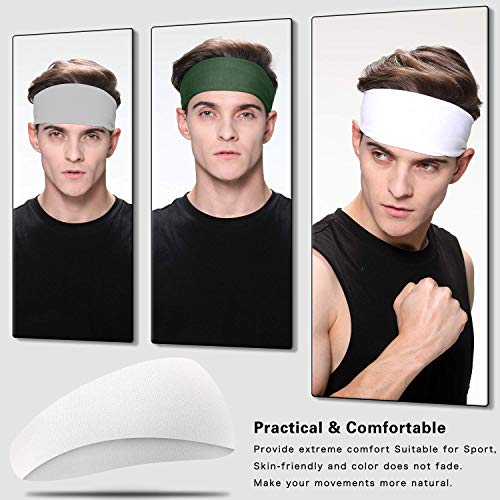 EasYoung Men's Headbands, 3-Pack Headbands for Men, Guys Sport Sweatbands for Running, Crossfit, Cycling, Yoga, Working Out Gym Exercise, Performance Stretch and Moisture Wicking