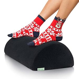 DYNMC YOU Voetensteun voor Onder Bureau op Kantoor, Scandinavisch Grijs Stevig, Comfortabel Thuis/Op Reis, Voetensteun Bureau, Wasbare Hoes, Antislip Voetenbank met Schommelend Ergonomisch Ontwerp