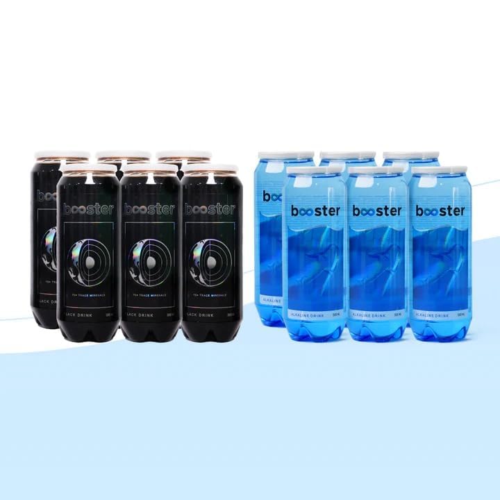 BOOSTER WATER ALKALINE DRINK AND BLACK DRINK ASSORTED BOXES 500 ML BOX OF 12(6 Black Drink & 6 Alkaline Drink) (B0DFHCN7YT) Amazon Price History, Amazon Price Tracker