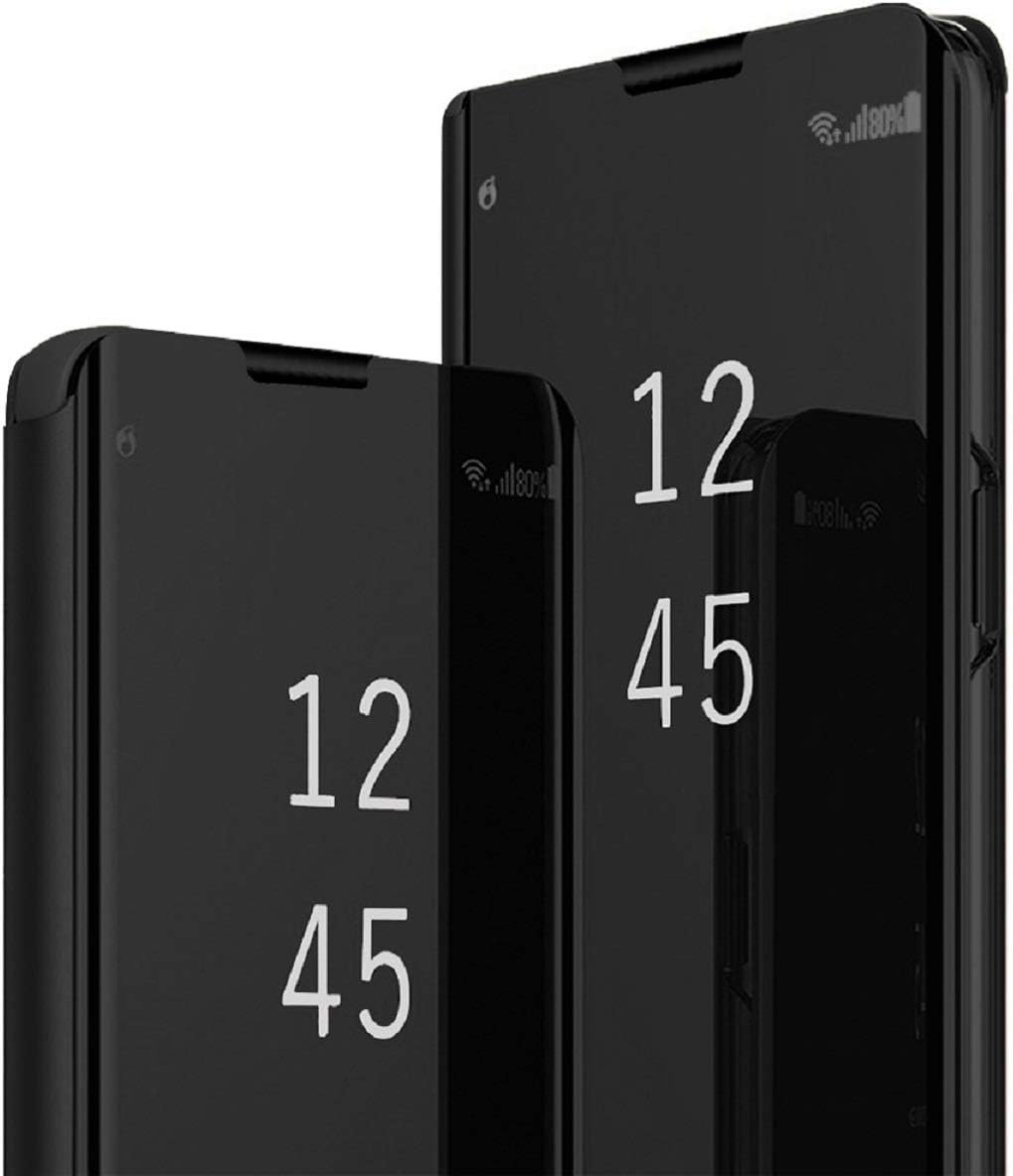 Case for Samsung Galaxy S10/S10 Plus Slim Removable Stand Protection S-View Mirror flip Galaxy S10e c (Black, Samsung Galaxy S10 Plus)