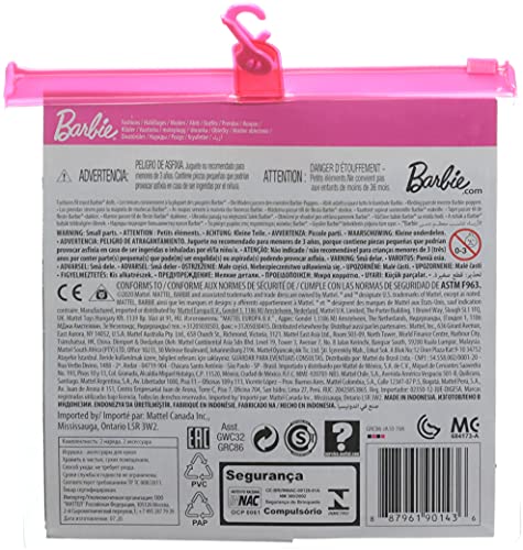 Barbie GRC86 - Moden 2er-Set, 2 Outfits für die Barbie-Puppe, Kapuzenkleid, Oberteil, Latzhose und zwei Accessoires… – Bild 5