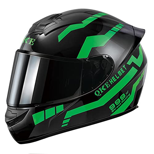 Leichte Motorrad Full Face Helm DOT/ECE Genehmigt Motorrad Moped Street Bike Racing Moto Helm Mit Getönten Visier Drop Down Sun Shield Für Erwachsene Männer Frauen,Grün,M Leichte Motorrad Full Face Helm DOT/ECE Genehmigt Motorrad Moped Street Bike Racing Moto Helm Mit Getönten Visier Drop Down Sun Shield Für Erwachsene Männer Frauen,Grün,M