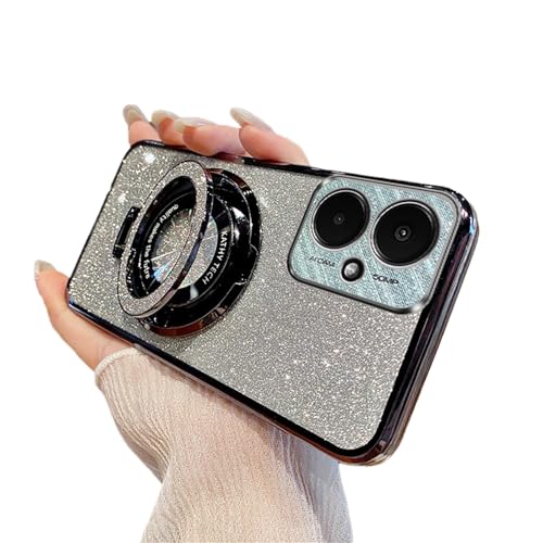 QIWEIQING Glitter Case Compatible with Xiaomi Poco M4 Pro 5G for Women Girls Sparkle Ring Kickstand Camera Lens Protector Shockproof Slim Fit TPU Bumper Cover for Xiaomi Poco M4 Pro 5G. Black DS