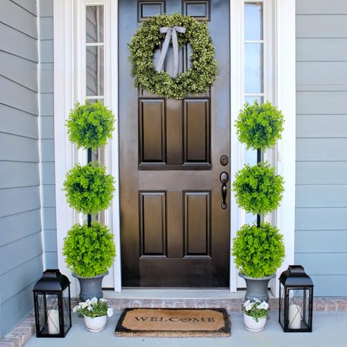 Roomtec ATBT-03-XQ 2 Pack Artificial Boxwood Topiary Tree thumb #1
