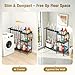 Beolisave Broom Holder with Cleaning Supplies Organizer, Cleaning Utility Cart on Wheels, 10 Clips & 7 Hooks, 3-Tier Shelves, Broom Closet Storage Cabinet with Cleaning Caddy for Home Commercial Use