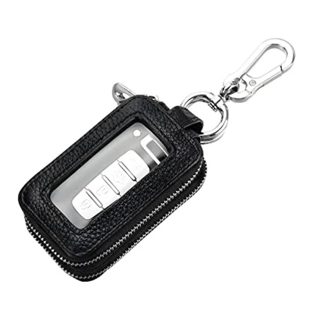 para Llave de Coche Funda para Llavero de Coche A+, de Piel auténtica, con cordón y Cierre de Seguridad en Color .