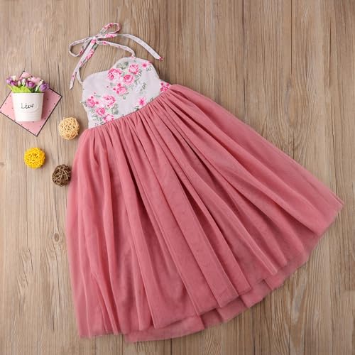 Toddler Tulle Dress Little Girls Floral Tutu Princess Dress Sleeveless Long Gown Party Sundress for Kids4