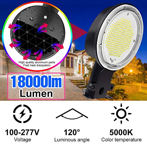 120W Led Barn Light，18000Lm Area Lights For Outdoor Dusk To Dawn，Light Sensor，5000K Daylight Wall Lamp，Ip65 Waterproof Security，100-277Volts，5-Year Warranty，For Farm,Street,Garage,Perfect Yard Light #TOP1