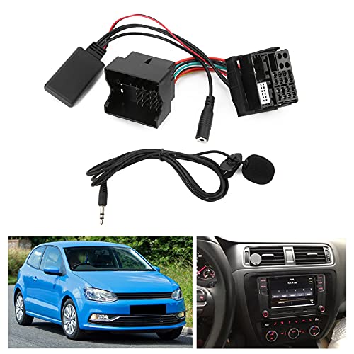 Micrófono de Coche con Adaptador AUX Bluetooth para RNS 310 510 para RCD 300 310 510, Adaptador de Micrófono Cable de Audio Auxiliar 150 Cm/59 Pulgadas de Longitud Reemplazo