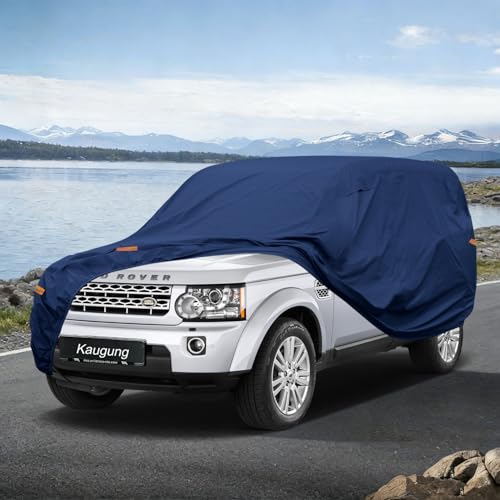 Image of Kaugung Custom Fit SUV Car Cover for Land Rover Discovery LR3 LR4 LR5 (2004-2026), Heavy Duty Waterproof All Weather Outdoor Protection, Breathable Full Exterior Cover with Vent, Rain Sun UV Proof