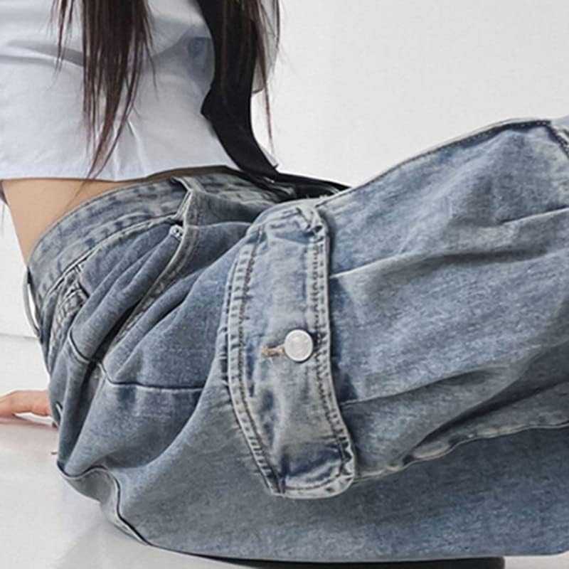 Women Kpop Low Waist Cargo Pants Stretchy Y2k Baggy Clothing Trousers Alternative Hip Hop Streetwear Parachute Jeans