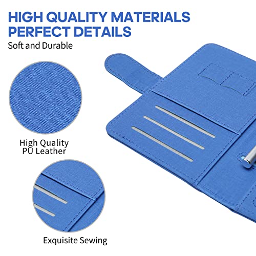 Mcmolis Passport And Vaccine Card Holder Combo,Rfid Blocking Leather Cover Case Travel Documents Organizer Protector With Cdc Vaccination Card Slot And Magnetic Buckle-Fabric Blue #TOP3