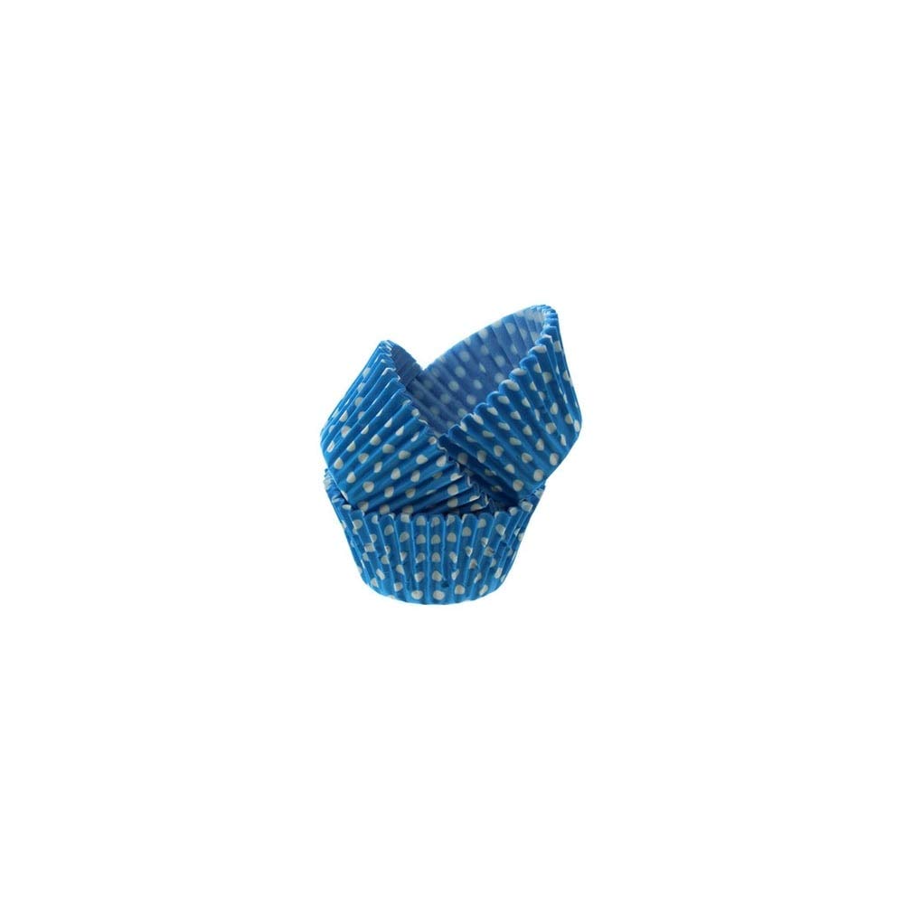 Cake Lace Blue Spotty Baking Cases x 50