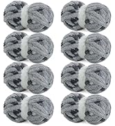 HOMBYS Soft Blue Tie Dye Velvet Loop Yarn, 6 Pack (9.8 yds Each) 51ItWZOuOOL. AC SR166,182