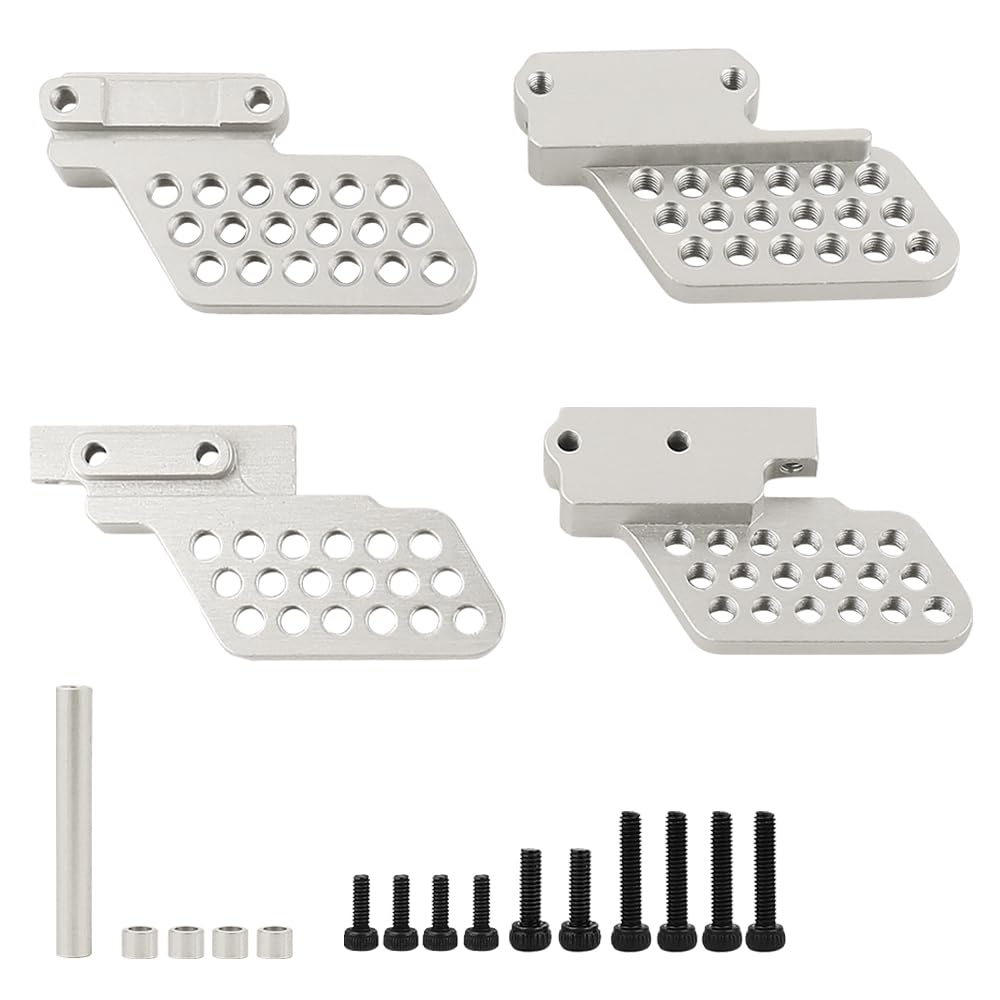 RZXYLRC Shock Mount Multiple Mounting Positions Damper Holder CNC Aluminum for TRX4M Defender 1/18 RC Crawler Upgrades (Silver)