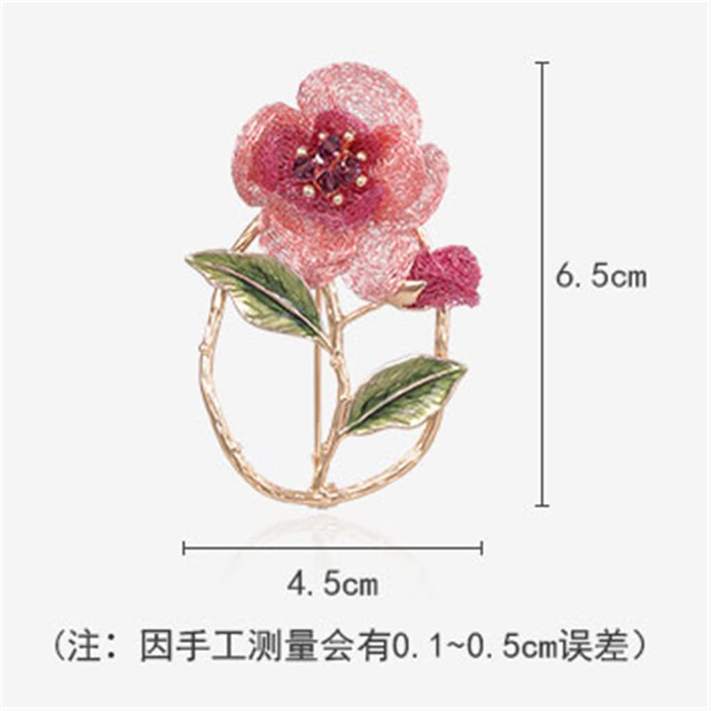 Handgewebte Camellia Brosche Brosche Mantel Pin Frauen Kleidermantelzubehör