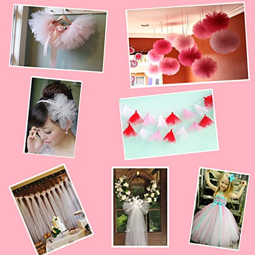 Allazone Nastro Organza Rotolo di Tulle, 6 Colori